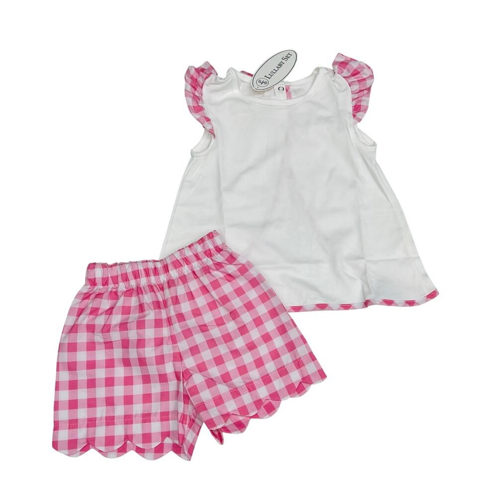 NWT Lullaby Set Size 5 Channing Short Set in Pink Gingham